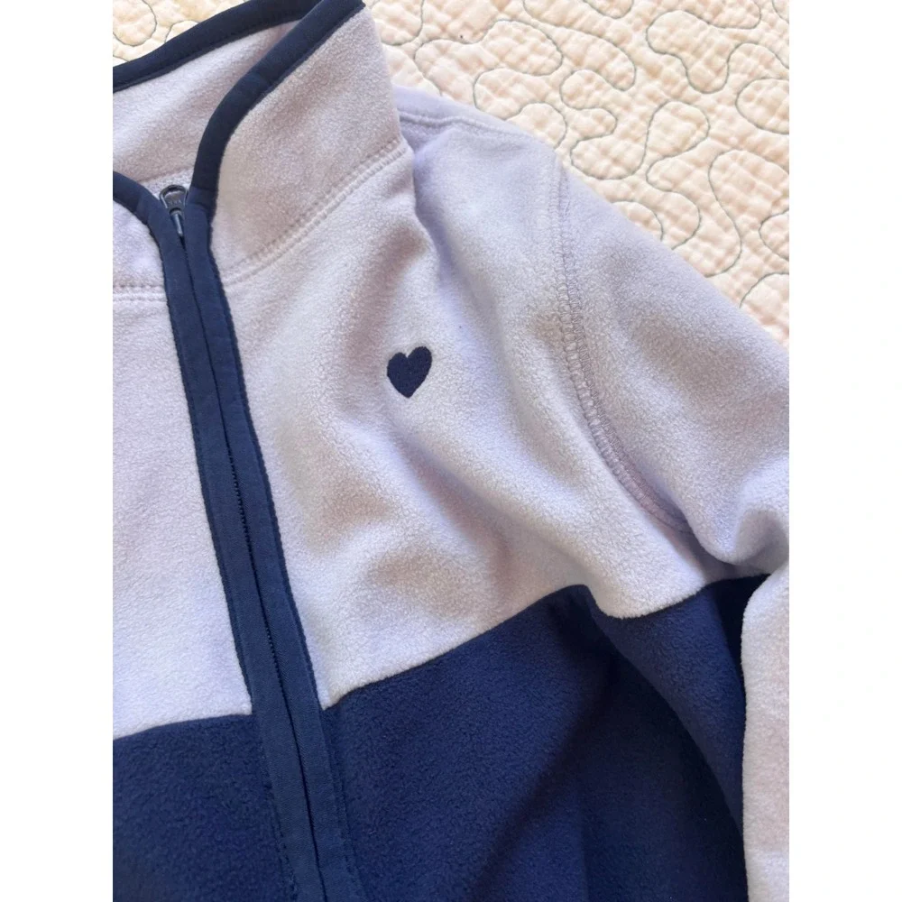 OshKosh B'gosh Girls Fleece Jacket 2 Pack Colorblock Heart Blue Purple Size 10